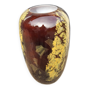 Vase en verre La Rochère 30cm des années 80