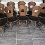 10 chaises bistrot Baumann modèle "Gentiane", années 60