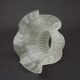 French vintage white opaque glass replacement shade with frilled edge.