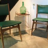 Set of 2 chairs with compass legs