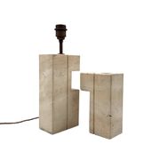 Mid-century modern travertine table lamp, Nucleo Sormani Italy 1960s