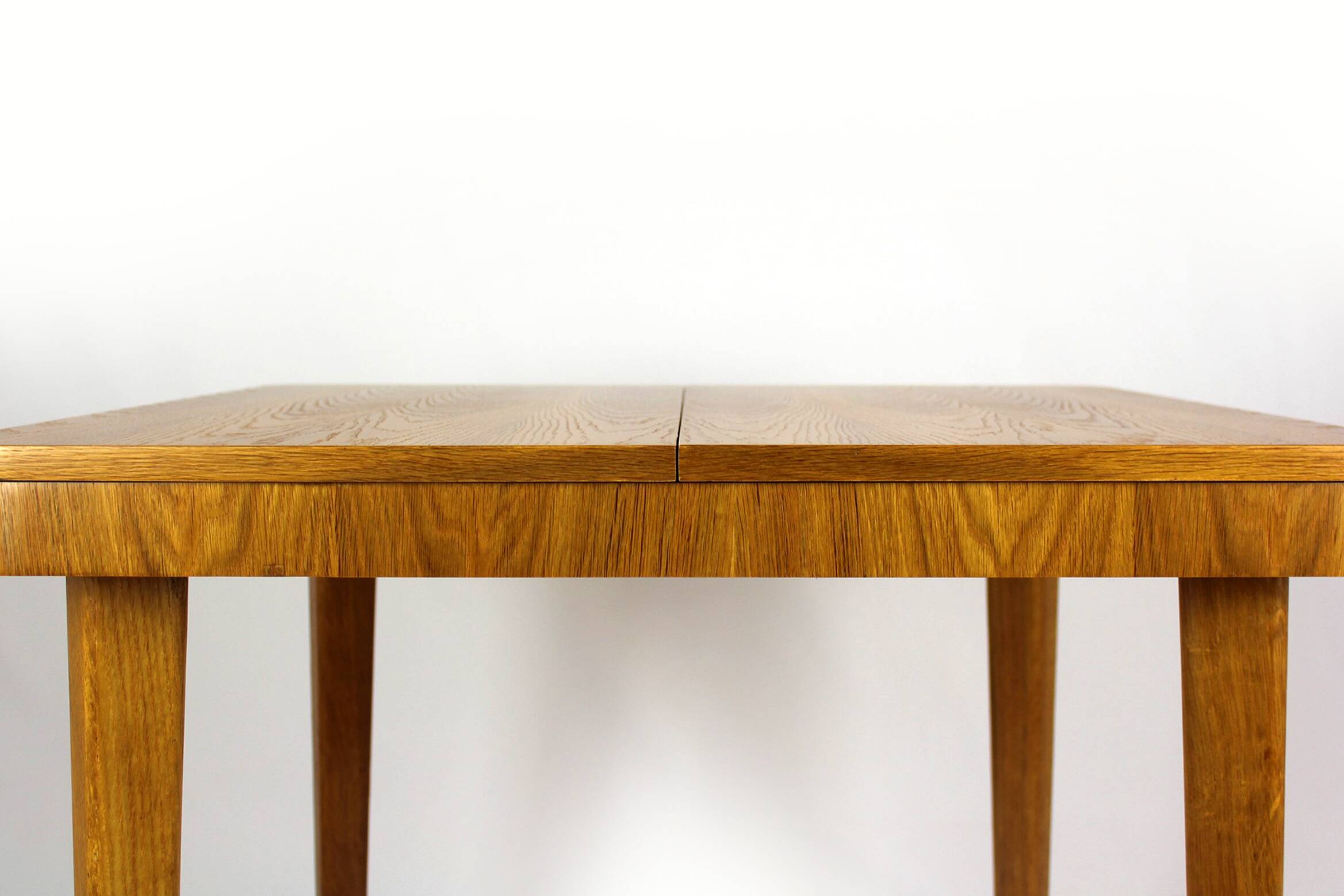 Restored Square Oak Veneered Folding Table from Jitona, 1960s