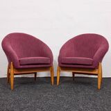 Lounge Chairs in Hand-Stitched Jacquard Upholstery by Sándor Palócz, 1968