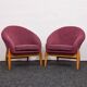 Lounge Chairs in Hand-Stitched Jacquard Upholstery by Sándor Palócz, 1968