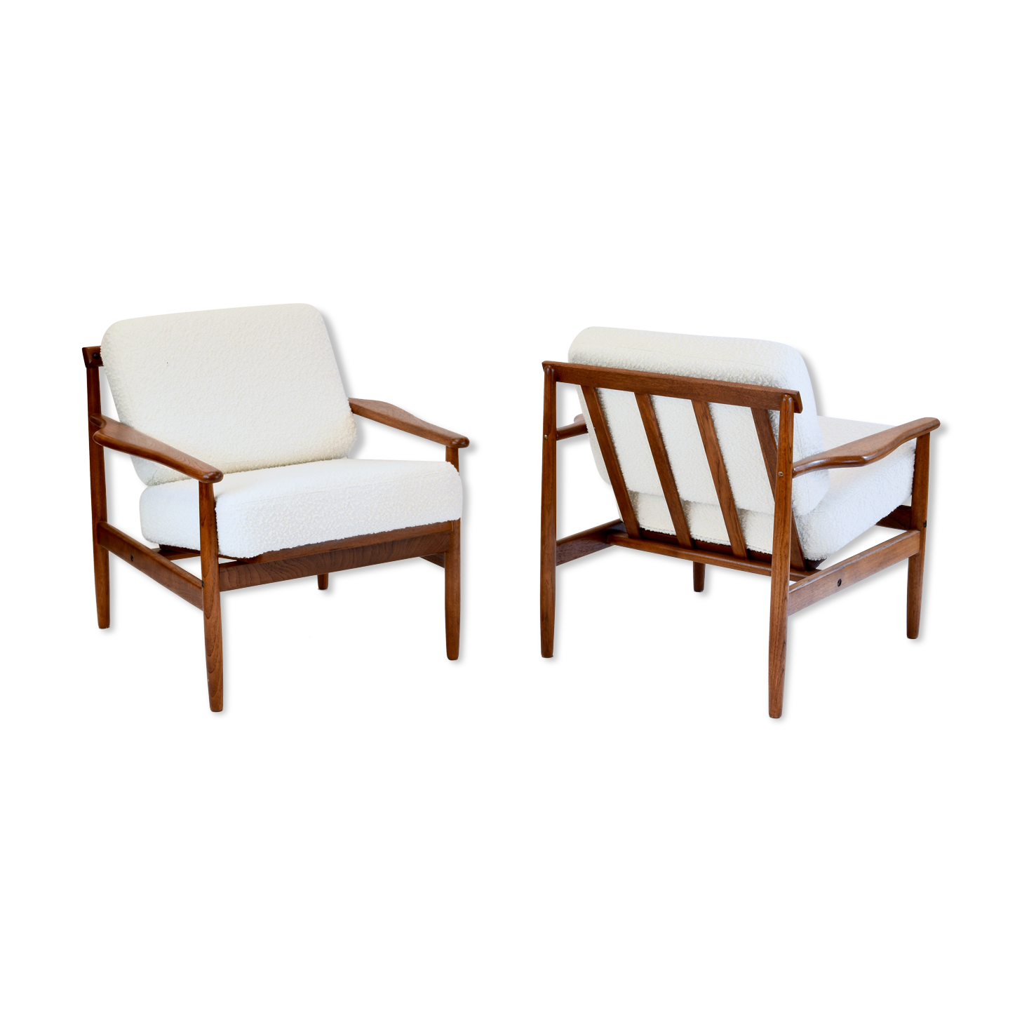 Pair of vintage teak armchairs