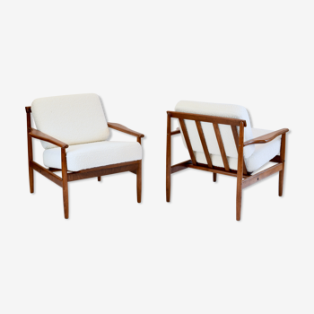 Pair of vintage teak armchairs