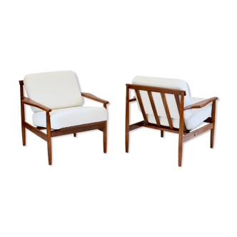Pair of vintage teak armchairs