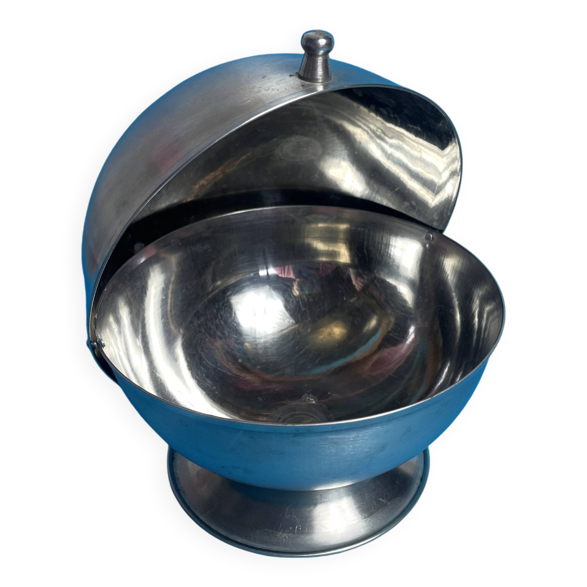 Vintage stainless steel sugar bowl