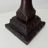 Vintage carved wooden pedestal ashtray
