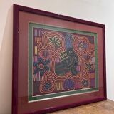 vintage tapestry framed under glass