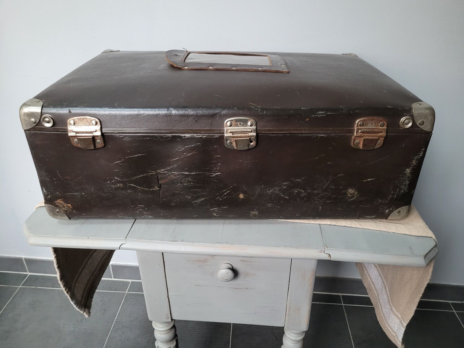 Antique cardboard suitcase