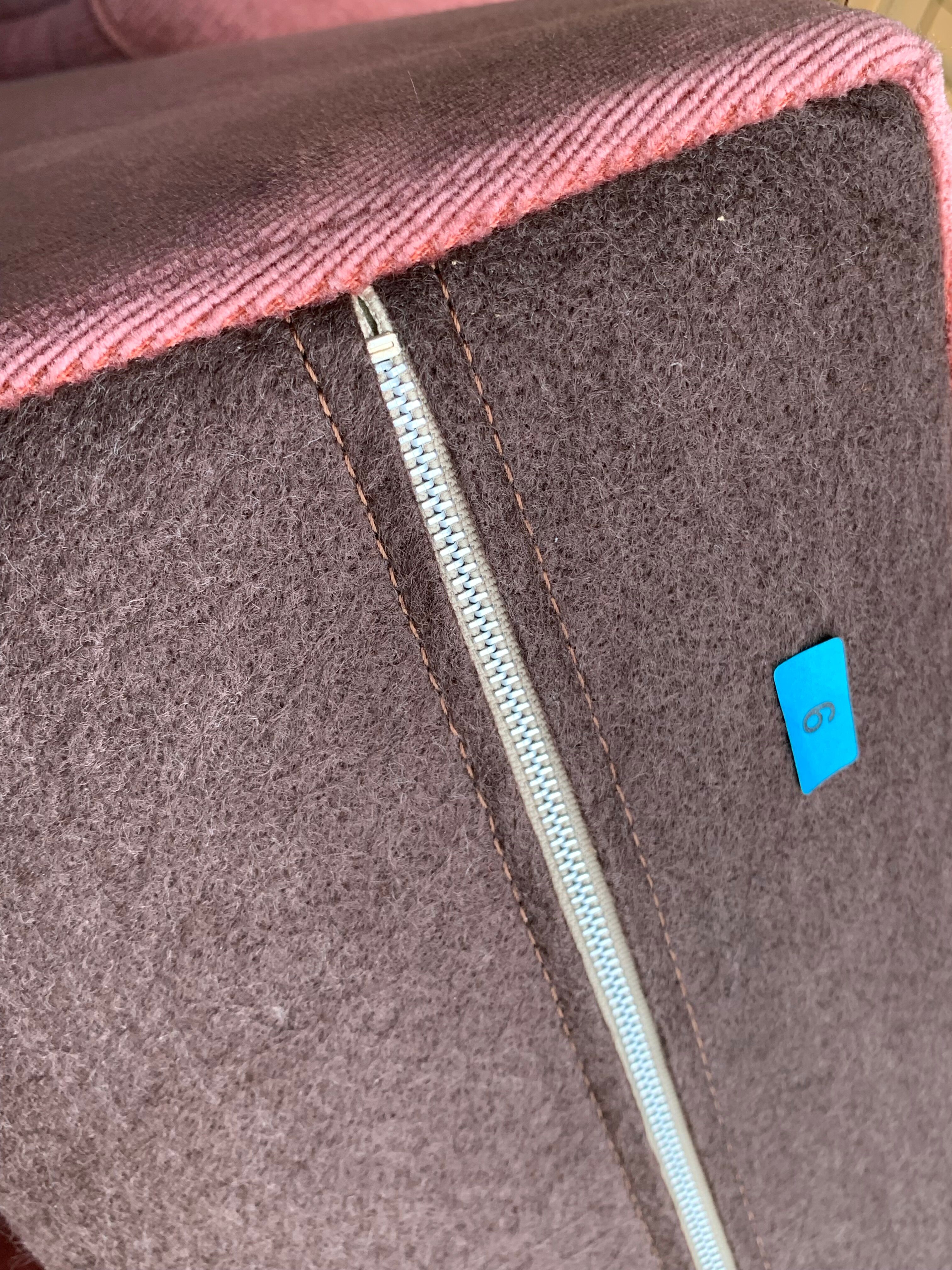 Pair of pink velvet toad armchairs, 1970s