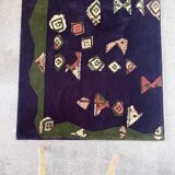 Hand-tufted artistic rug Vezeley by Tisca France 1990s