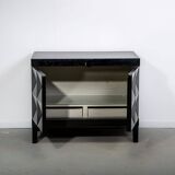 Ebonized brutalist bar cabinet by J. Batenburg for MI Belgium, 1960s
