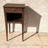 Solid oak bedside table and vintage compass legs