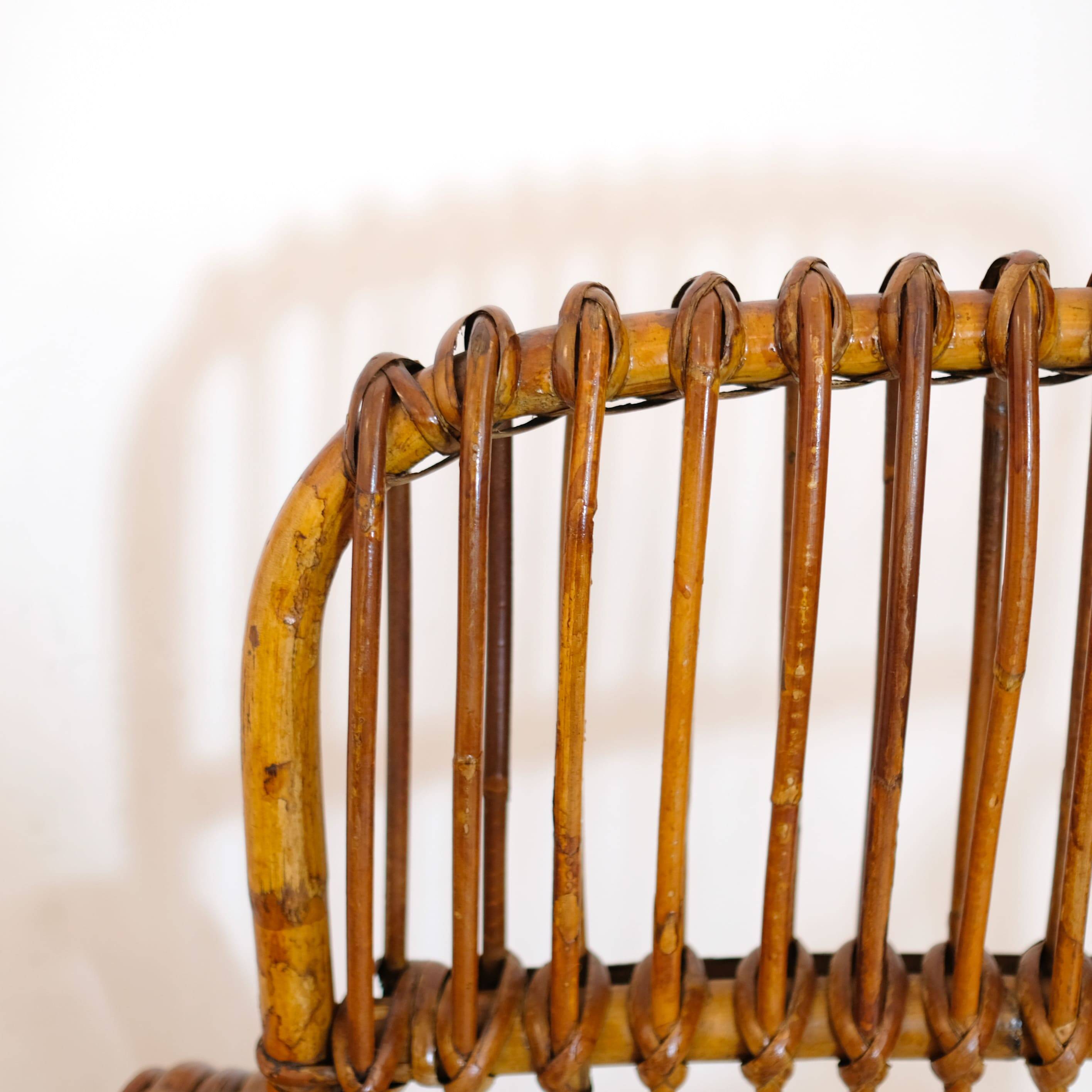 Pair of rattan armchairs, Italy, 1960s, no. 2.