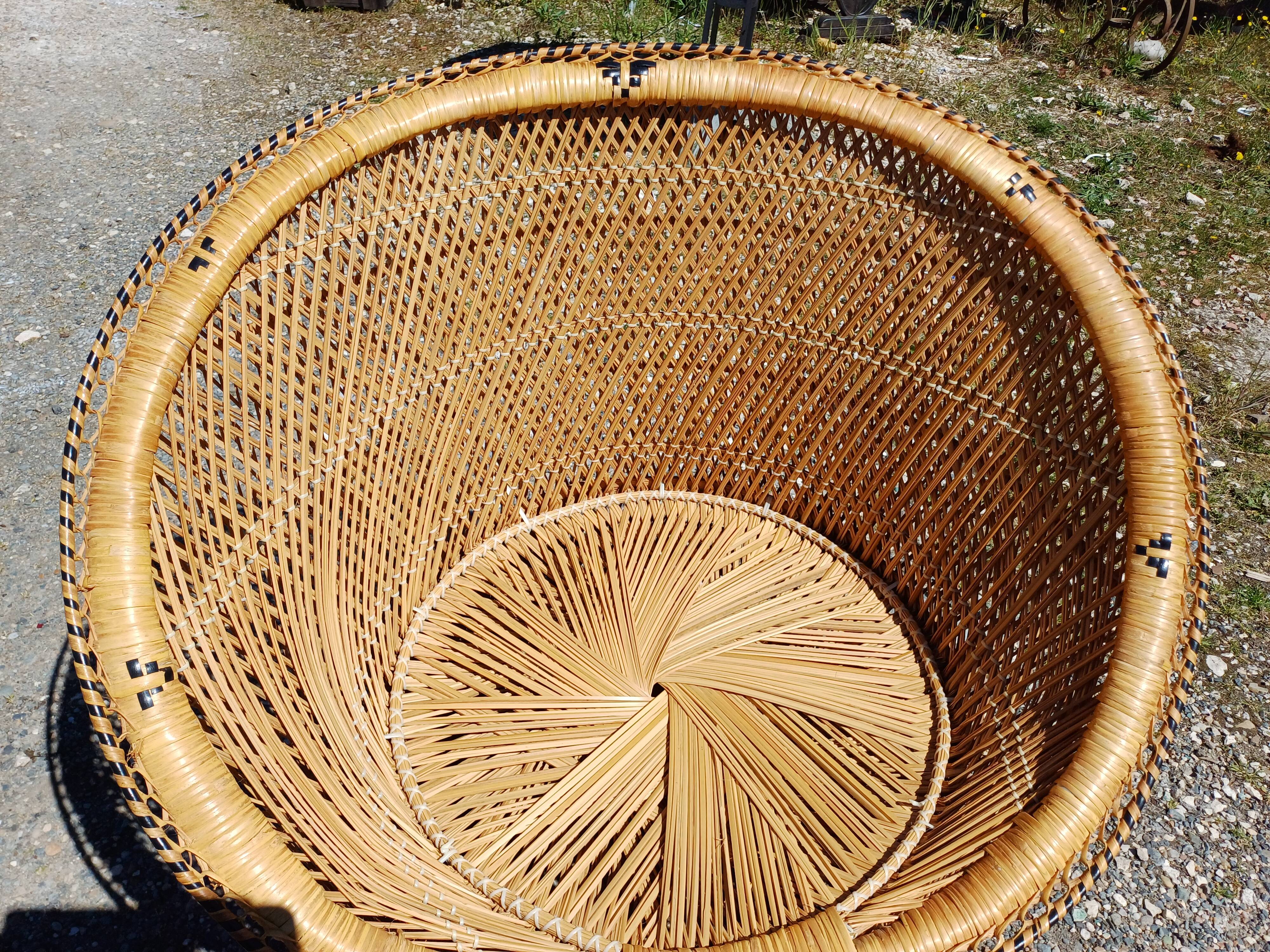 Pair of Vintage Wicker Armchairs