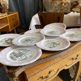 Set 8 Dessert plates Les Volontaires Faïence de Luneville