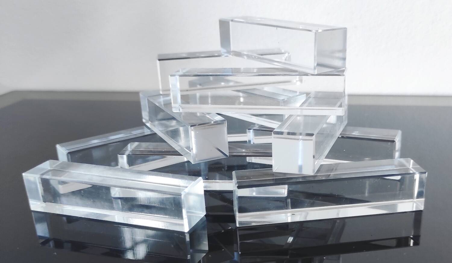 Set of 12 vintage crystal knife rests in Art Deco style