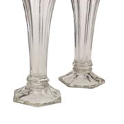 Pair of Clear Val Saint Lambert Luxval 'Americain' Vases, 23 cm