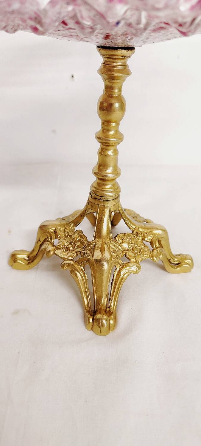 Frutero "Art Nouveau" en cristal de Murano. Italie, années 1940.