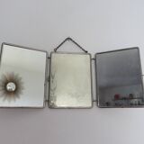 Triptych barber mirror with chain with clasp 1930s 40s