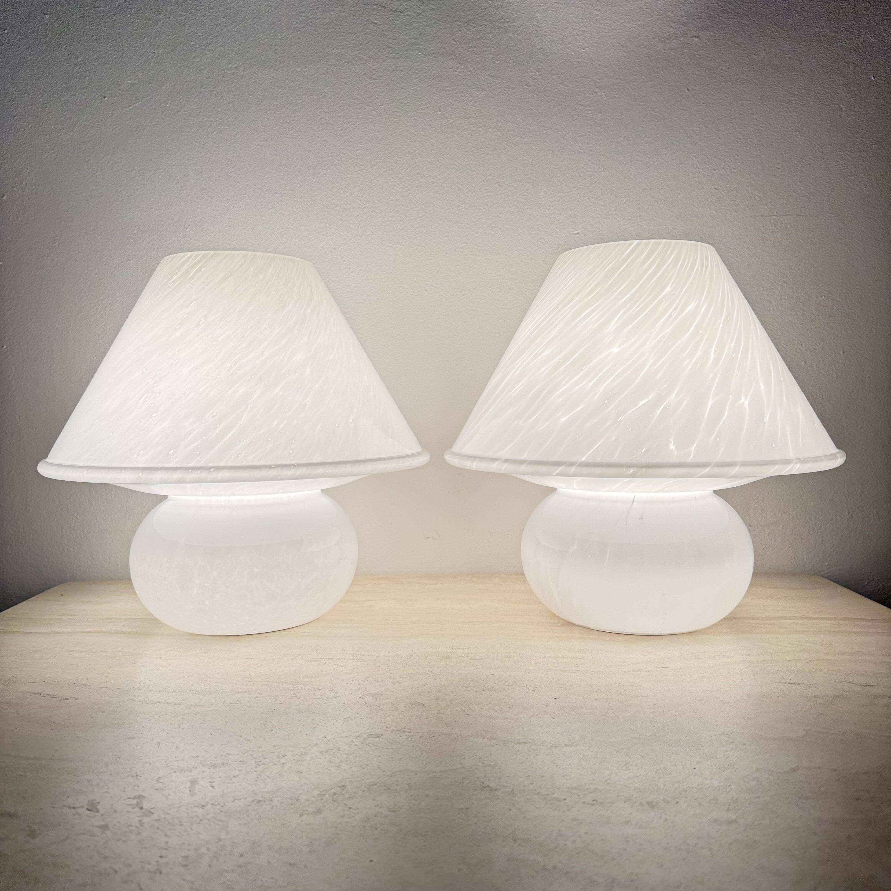 Limburg Glashütte glass table lamp mushroom , 1970’s