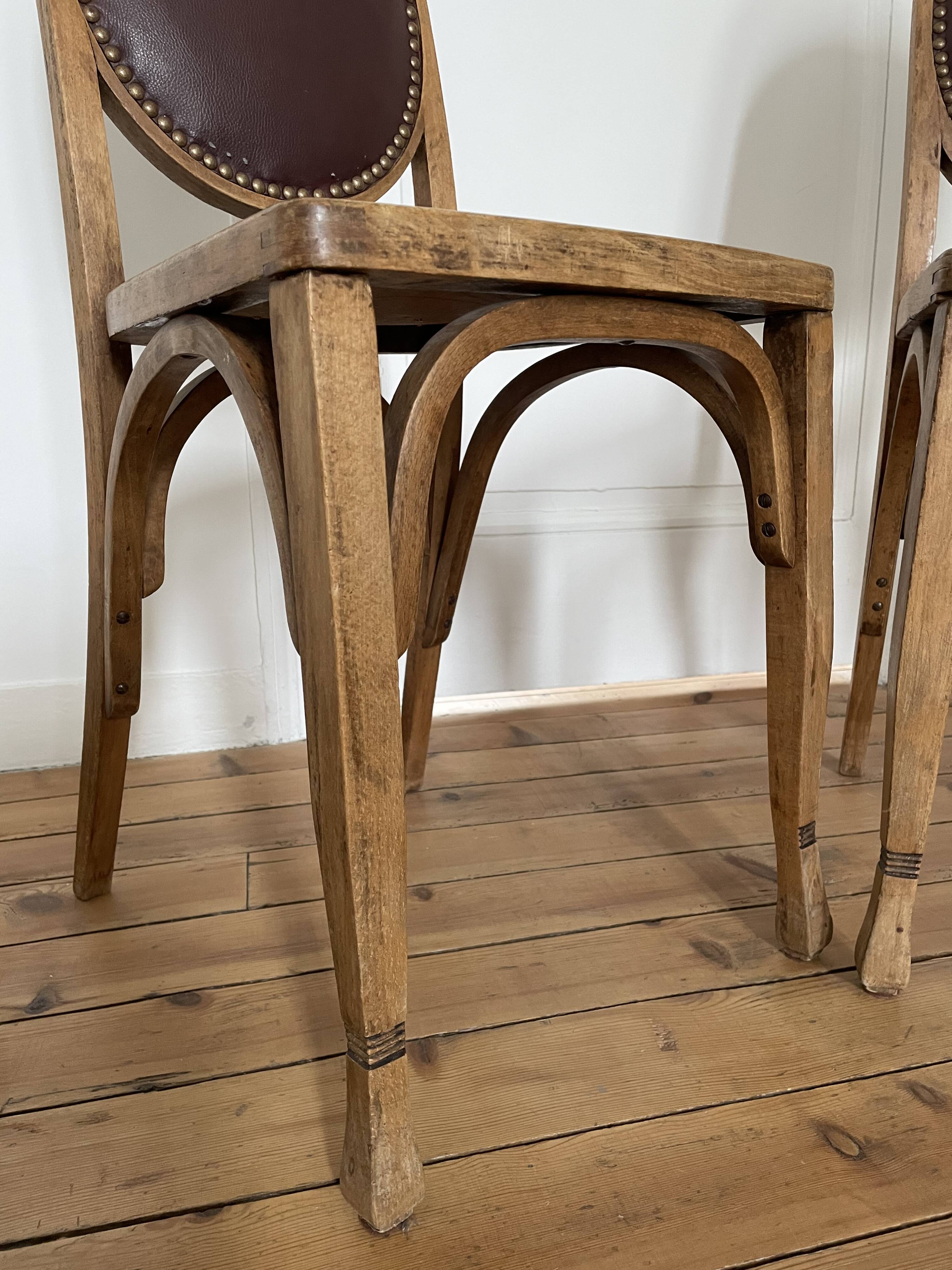 Lot de 2 chaises de bistrot Baumann anciennes