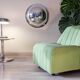 Armchair 1980s water green wool fabric