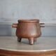 Vintage tripod stoneware pot, stoneware pan, plant pot, interior decoration