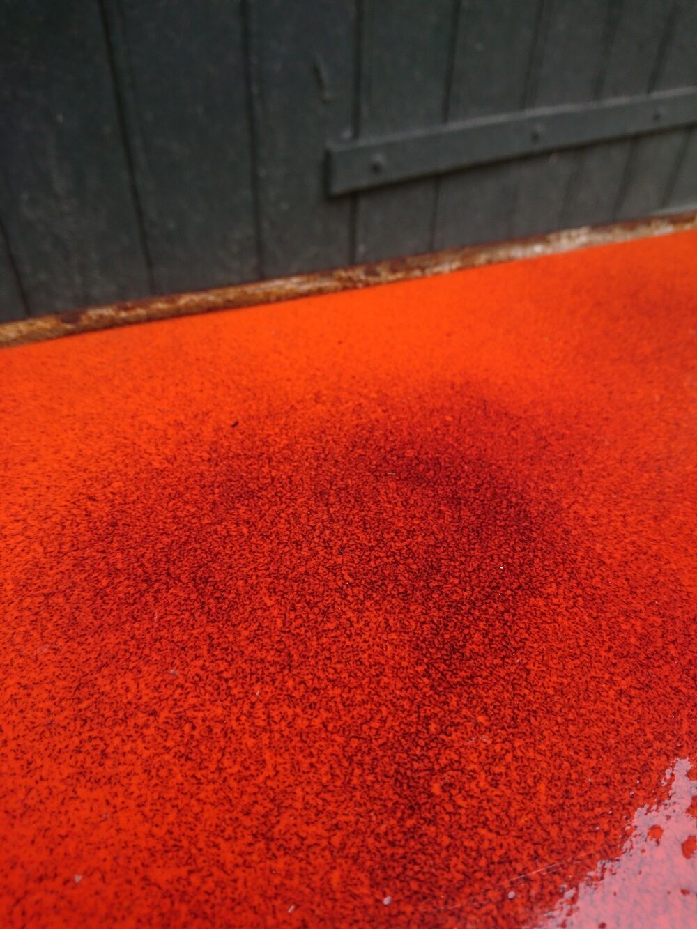 Table basse en lave émaillé orange des années 70
