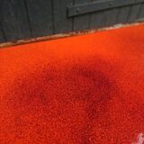 Coffee table in enamelled lava orange 70's