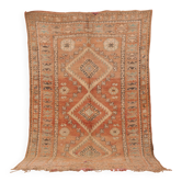 Tapis marocain vintage pêche 173 x 277 cm, tapis en laine berbère, tapis fait main boho