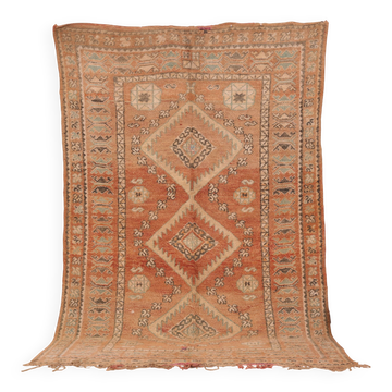 Peach Vintage Moroccan Rug 173 x 277 cm, Berber Wool Rug, Handmade Rug Boho