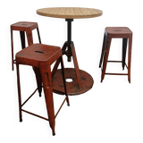 Standing table, Tolix stools