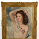 Portrait dénudé d’une jeune femme au foulard, Maurice Ehlinger, Circa 1940