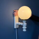 Vintage wall lamp in opaline glass