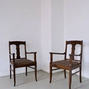 Biedermeier satin birch armchairs | Sweden | set of 2