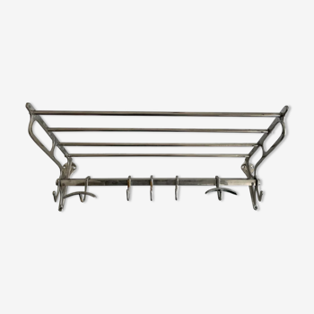 Vintage coat rack, chromed metal, art deco cloakroom