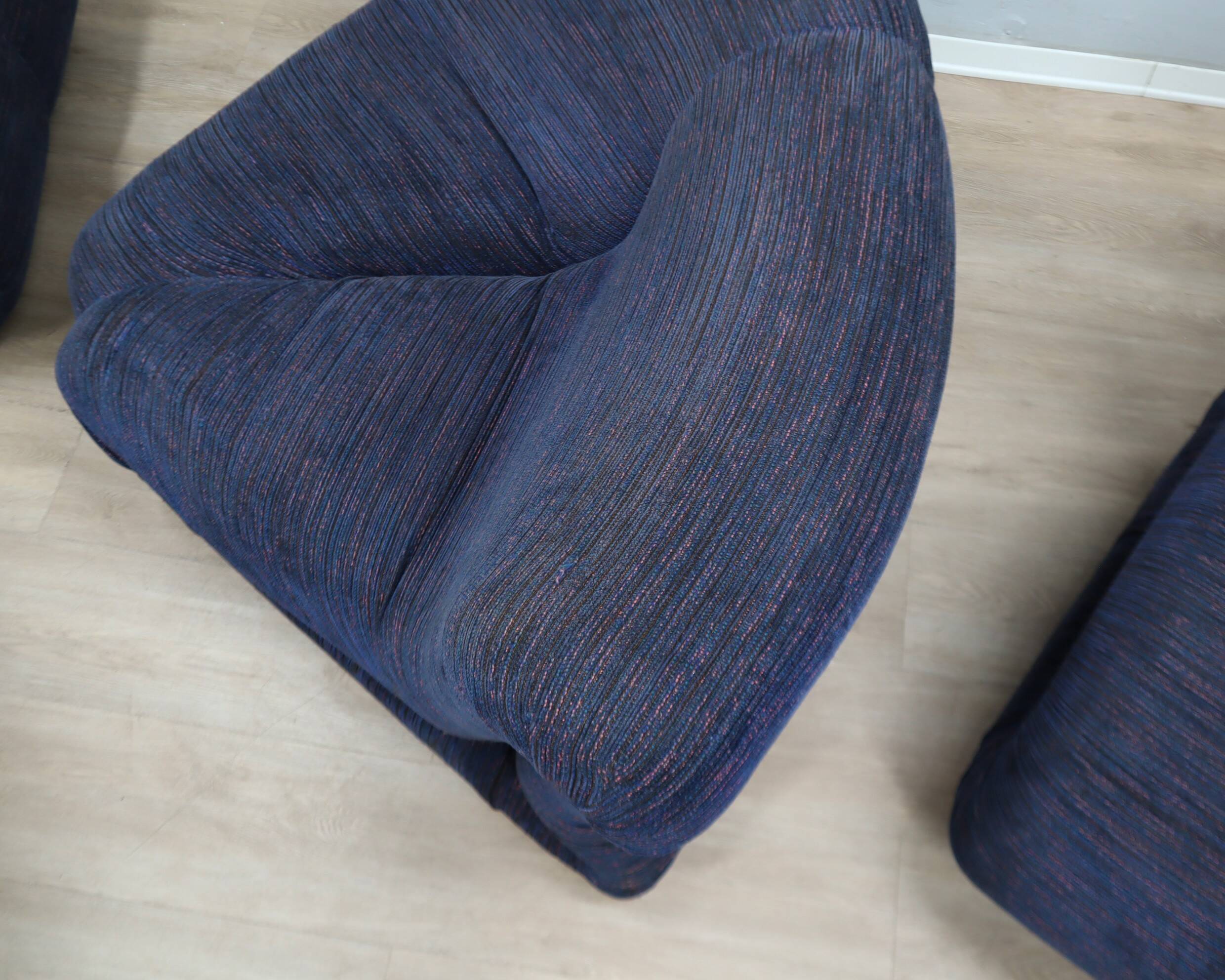 Claudio Vagnoni "Pagru" modular sectional sofa for 1P, 1970s (5 Pieces)