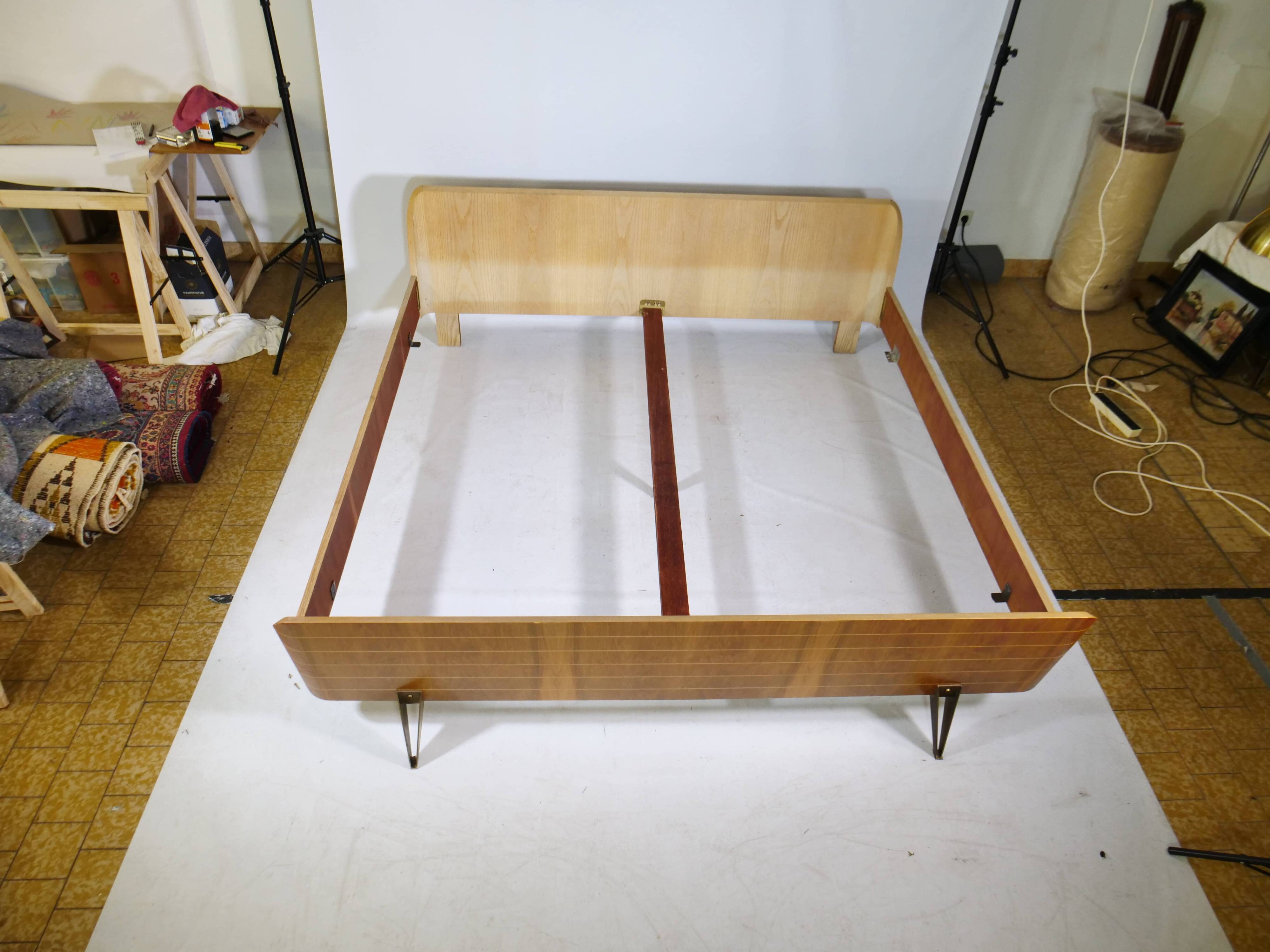 Vintage design double bed, 50s 60s