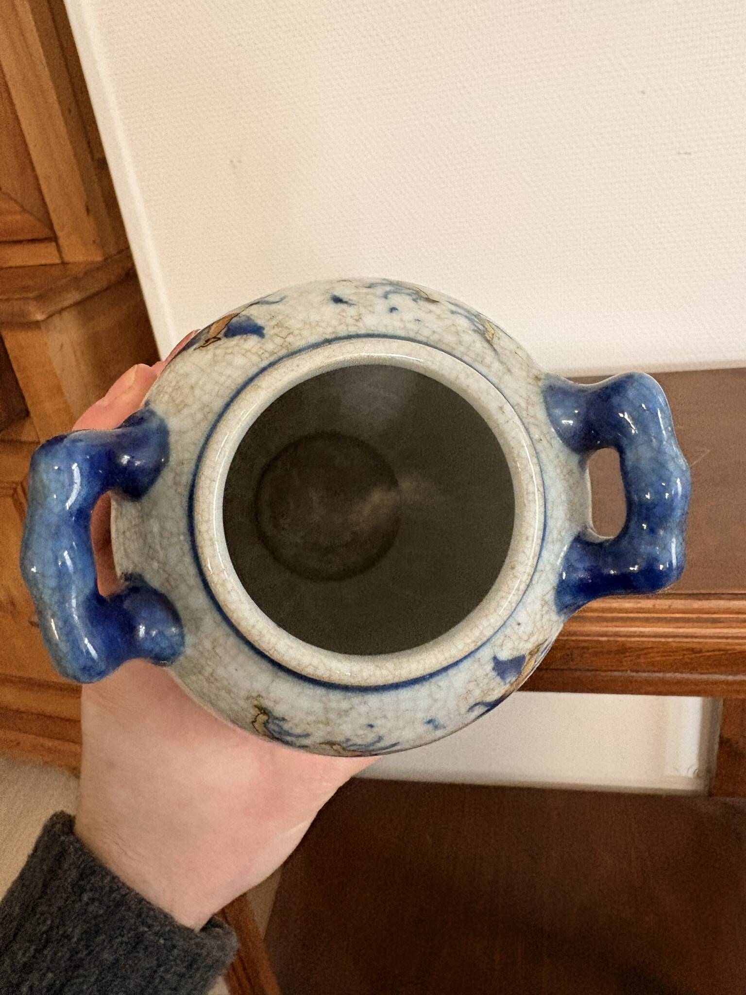 Ancient Vase Pot Decor Angel Cherub Renaissance Style Gien