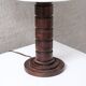 Turned oak art deco french table lamp