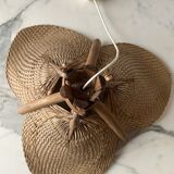 Suspension éventail en raphia tressé, Allemagne, années 1950 - possiblement Ingo Maurer