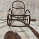 Rocking-chair in rattan bamboo 1970 vintage