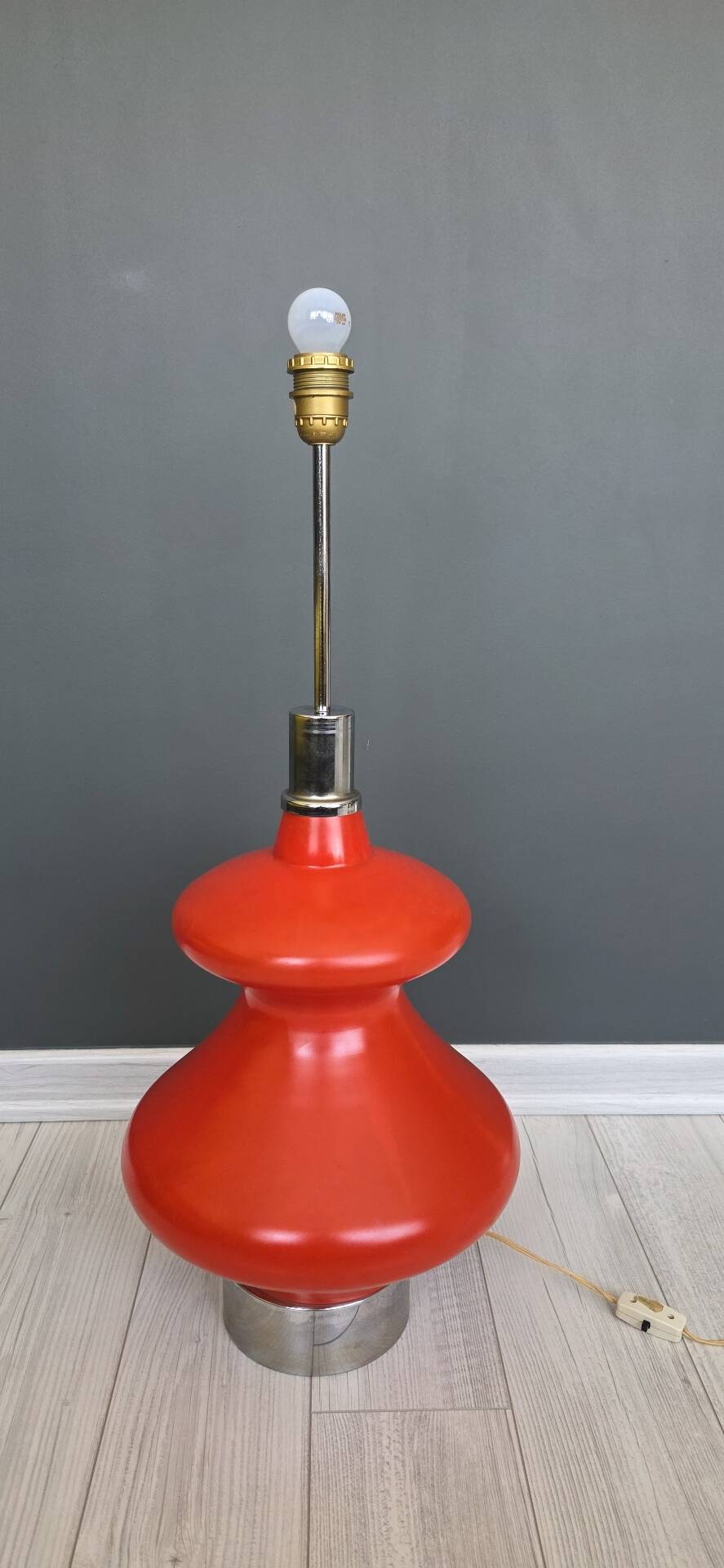 Vintage Space Age lamp 1970 - Red ceramic - Double lighting