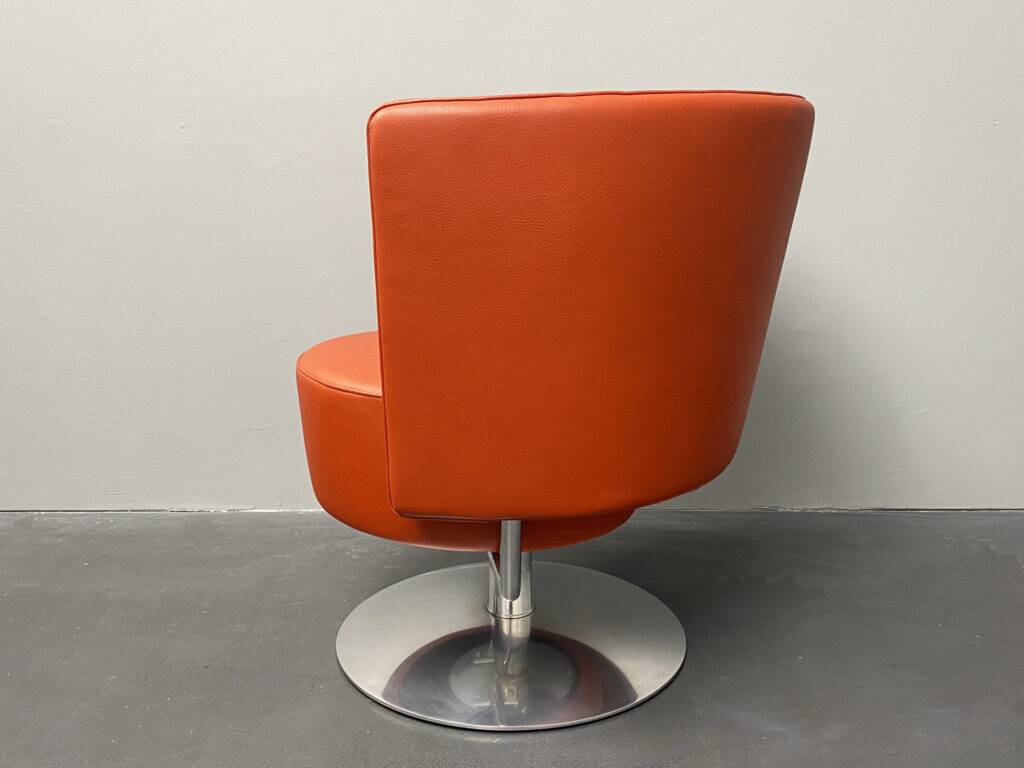 Fauteuil pivotant Circo en cuir rouge par Peter Maly pour Cor, Allemagne, années 1990