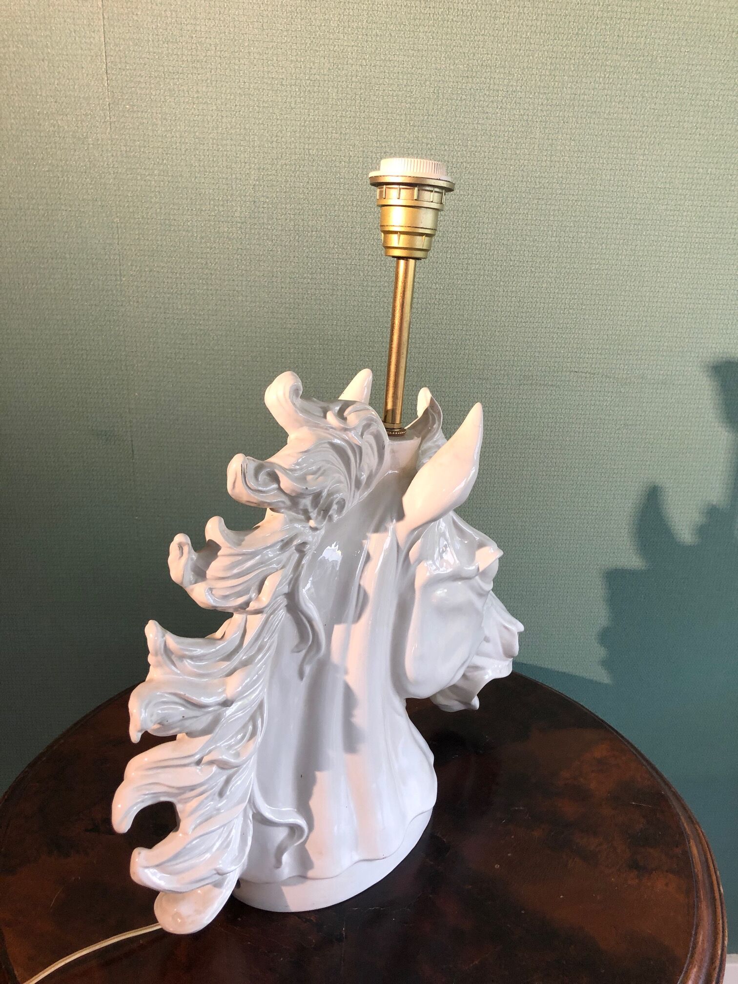 Ceramic lamp horse head 70s