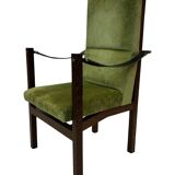 Vintage armchair solid wenge design 60s leather armrests design