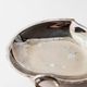 Vintage 1960s silver-plated catchall, double heart shell with ring handle.